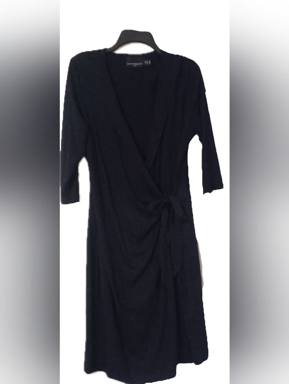 Cynthia Rowley Black Wrap-Style Midi Dress